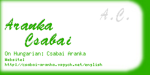 aranka csabai business card